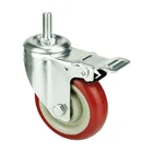 Threaded stem swivel brake polyurethane Castor Wheel