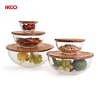 Round Mixing Bowls Microwave Oven Safe 5pcs Glass Bowl Set