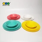 Plastic Plate BSCI Anti-stain Plastic Plate Melamine Origami Blue Color 9 Inch And 11 Inch Dinner Plate