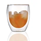 Wholesale borosilicate Glass Coffee Cup double wall glass cup Beer Glass juice cup