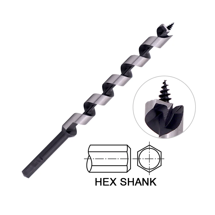 6Pcs 260mm Hex Shank Auger Drill Bit Set for Wood
