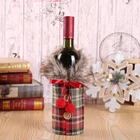 Christmas Sweater Wine Bottle Cover Newest Collar and Button Coat Design Wine Bottle Dress Sets Xmas Party Decorations