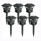 Loyal Z 12pack decorative waterproof outdoor rechargeable led plastic black path pathway solar garden light