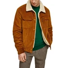 Men Custom Wholesale Fleece Lined Corduroy Winter Jacket