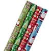 Customize wholesale Christmas Wrapping Paper Gift Present Tree Santa Wrap Decorative Xmas Party Roll