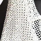 S148 factory supply Elastic stretch Mesh Fabric Trimming Sew on Garment Shoe Crystal Rhinestone net mesh fabric
