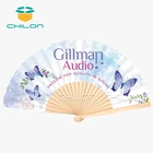 Fan Hand Paper Fans Custom Logo Printed Hand Fan Wedding Invitation Wedding Gifts Paper Fan
