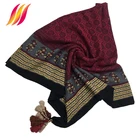 Unique Custom Design Hand-Made Printing 100% Wool Shemagh Scarf Women