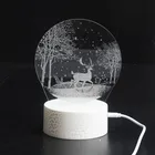 new products 2020 unique holiday children lamp Christmas deer lights 3d acrylic galaxy light