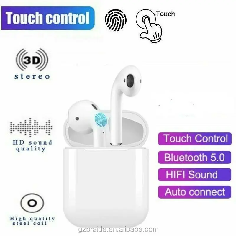 i18 TWS Wireless earphones 5.0 Earbuds Waterproof 3D Sound Touch Control for iPhone for Samsung for Huawei - ANKUX.COM