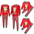 Hot Selling Christmas Print Cotton Sleepwear 2 Piece Set Christmas Pajamas Family
