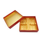 Wholesale Golden Plastic Disposable Mooncake gift Box Mooncake Box Packaging