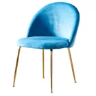 Chair Blue Color Velvet Cover Stainless Steel Frame Sofa Chair