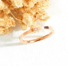 Diamond Titanium Ring High Quality Fancy Rose Gold Diamond Titanium Steel Jewelry Ring For Lady