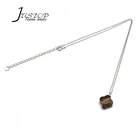 Ladies jewelry 925 sterling silver chain natural tiger eye stone pendant necklace