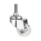 WBD 1.5 2 inch stainless steel threaded stem transparent plastic swivel office chair casters wheels