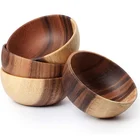 Wholesale Wood Natural Bamboo Fruits Wood Salad Bowls
