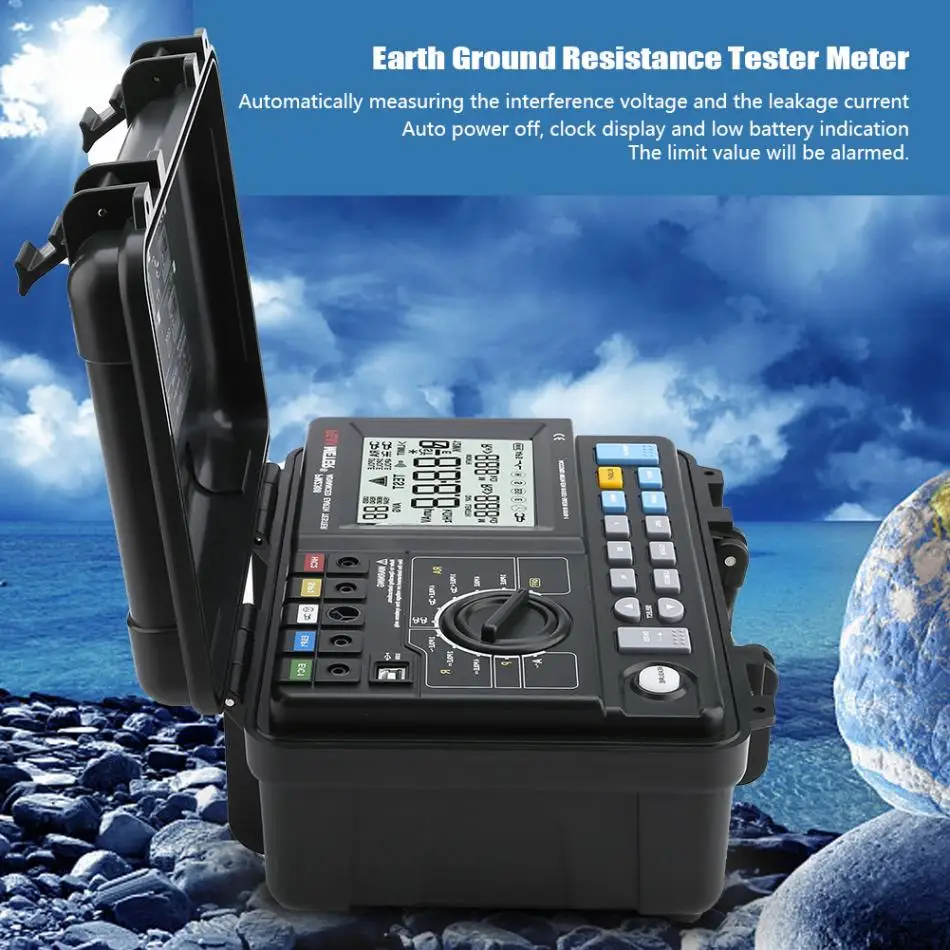 Ms2307 Digital 3 Pole 4 Pole Double Clamp Earth Resistance Tester 20v