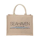 Hot selling Reusable Natural Non Woven Canvas Cotton Jute Tote Shopping Bag Custom Logo Printed