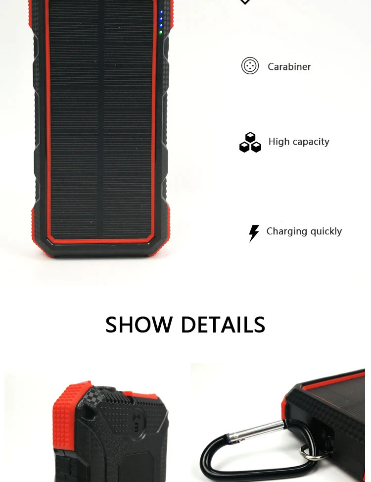 Wings 20000 High Capacity 10W Qi Wireless Charging Solar Panel Power Bank with Type-C Micro USB input USB QC3.0 USB 2.0 ports - ANKUX.COM