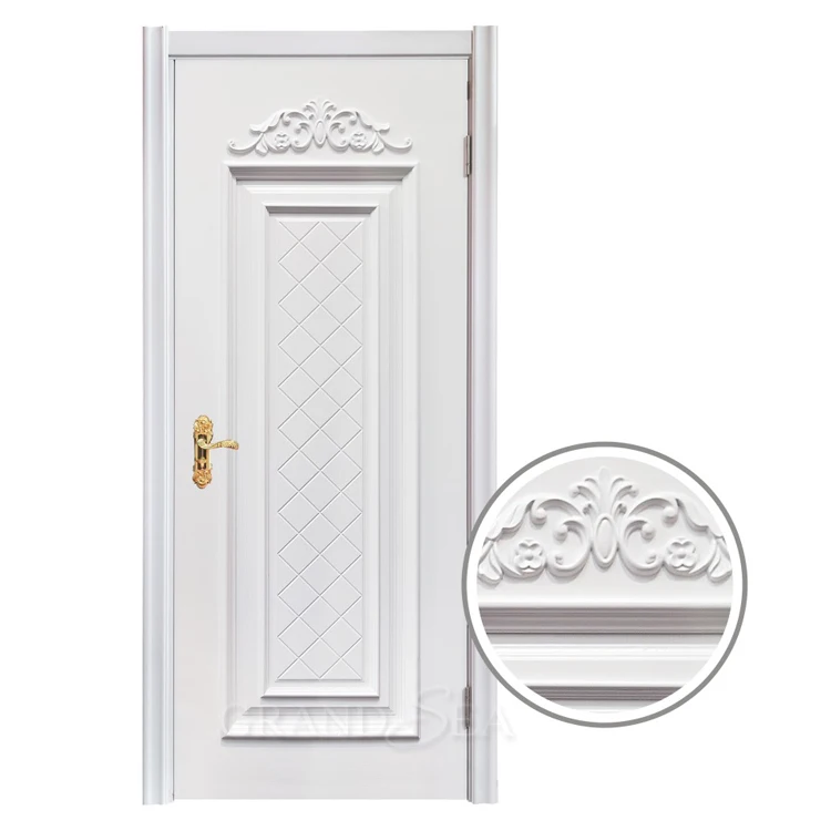 South Africa Latest Design white color solid wood teak ply wood door designs drawing for villa