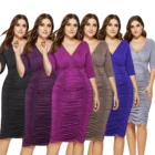 New Arrival stylish casual half sleeve drape skirt fat women wear plus size dress