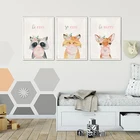 Creative Cartoon kids children Animals wall Art deco nursery room wall painting