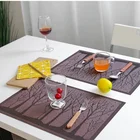 i@home small tree jacquard european woven restaurant heat protection plate mat pvc dining table mat