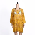 Good quality transparent beach dress beach wear kaftan for womens