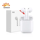 iSansun Newest Trend i12 Tws V5.0 Wireless Earbuds Mini Earphones In Ear OEM Headphones With Charging Case for iphone