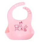 Creative Design Lovely Cartoon Silicone Baby Bibs Waterproof Baby Feeding Kids Bibs for Baby Girl