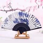 Fan Dance High Fashion Soft Portable Silk Lady Fan Folding Durable Dance Fan Wood Hand Craft Fan