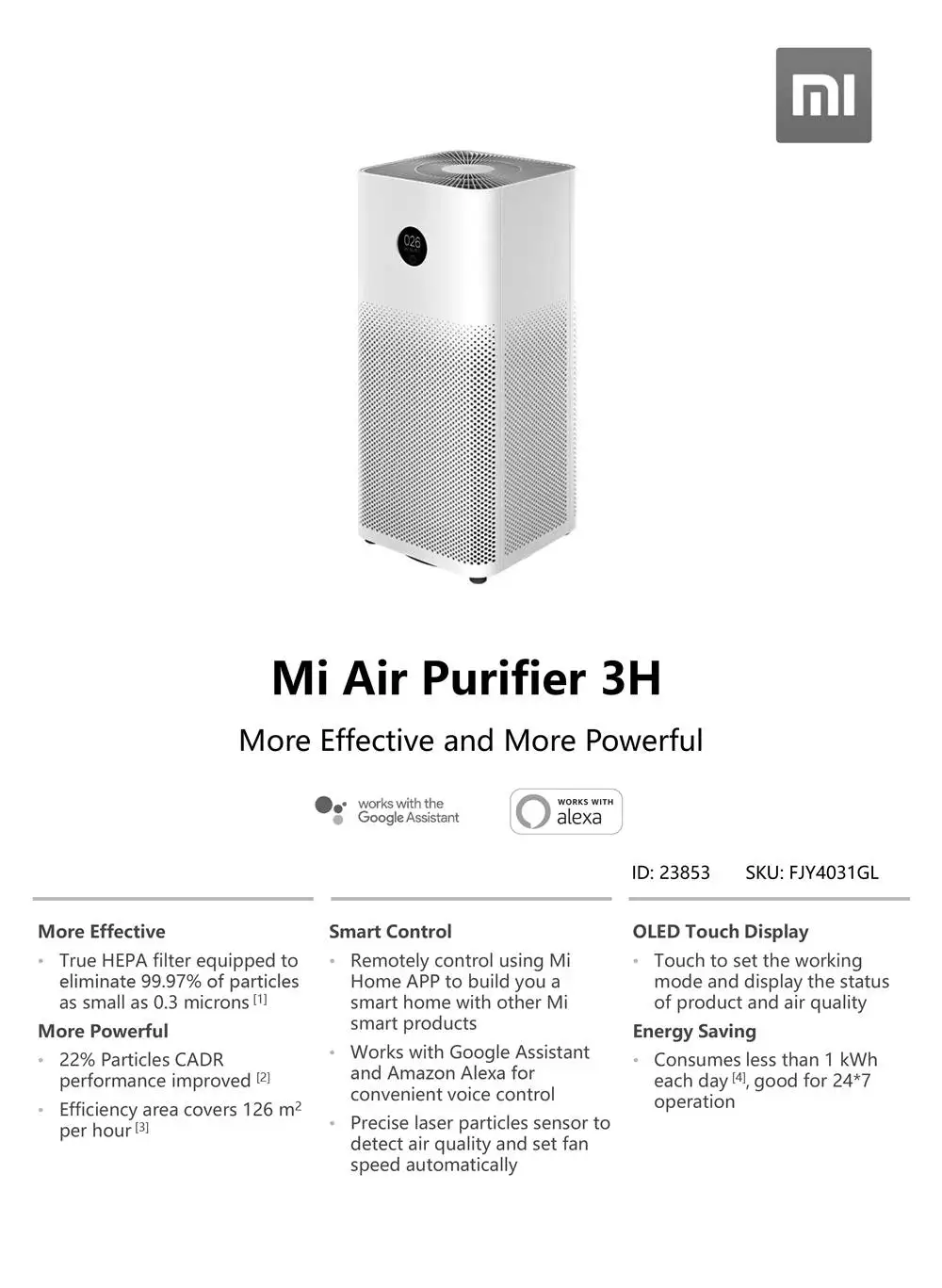 Xiaomi Mi Purifier 3 H