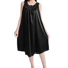 Ladies Nightdress Ladies Sexy Pajamas Ice Silk Suspender Mid-dress Plus Fat Plus Size Loose Silk Nightdress
