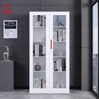 most popular steel office furniture storage metal filing cabinet with 2 glass door