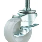TYD 38m/50mm/63mm/75mm small plastic wheels PP caster wheel rigid type, swivel , with brake