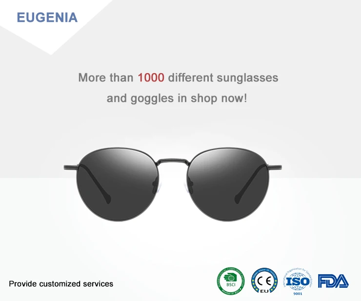 EUGENIA Hot Sales Portable Individuality Man Sunglasses women's cheap plastic sunglasses