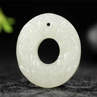 Wholesale Hetian Jade Stone Pendant Carved Pixiu Peace Buckle Pendant Beads Necklace Gift Jewelry Free Rope