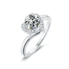 925 Silver Zirconia Silver 925 Sterling Silver Cubic Zirconia 1 Carat Engagement Moissanite Heart Ring
