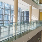 High safety custom commercial railing Sentryglas clear laminated Glass