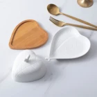 Wood ceramic cow butter holder plate white butter container