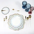 Customized logo decal ceramic dinnerware angel design porcelain dinner plate sets