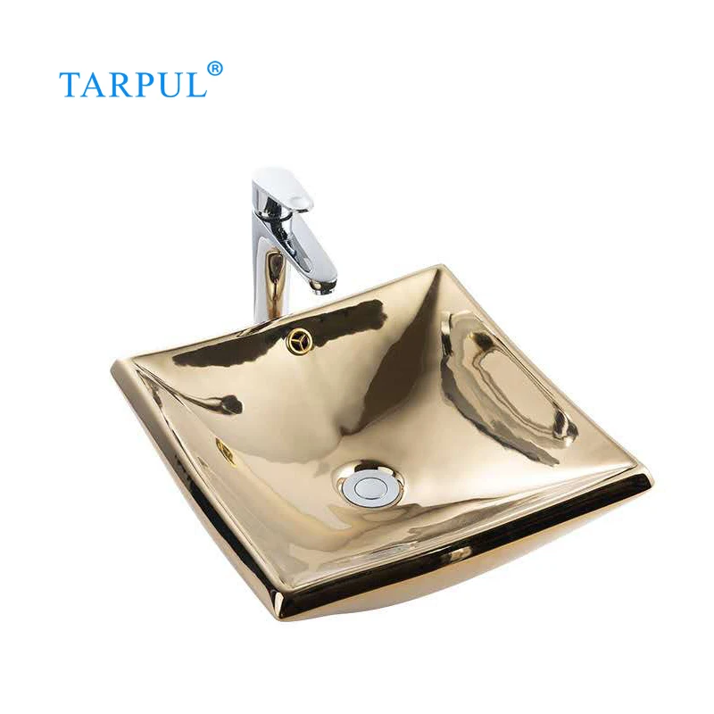 ceramic gold art bathroom basin