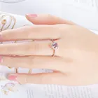 925 Silver Morganite Engagement Wedding Band Birthstone Rings Jewelry For Ladies Diamond