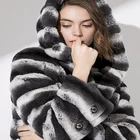 2020 Luxury Wholesale Women Soft Feel Rex Rabbit Fur Chinchilla Coat