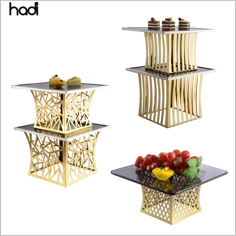 Banquet Elevation Food Display Catering Risers Set Luxury Gold Plated