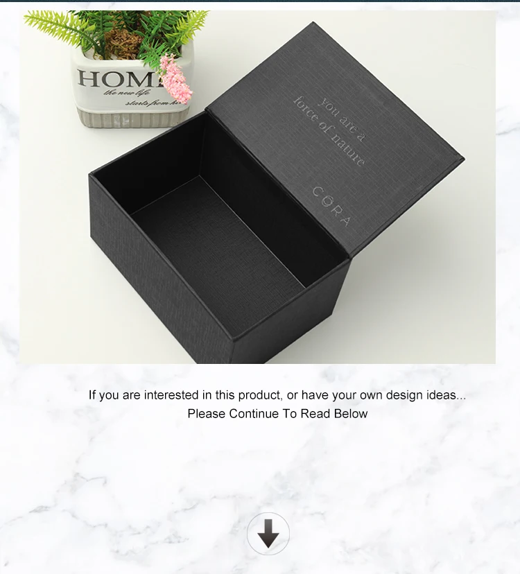 matte black hard paper magnetic closure gift box with texture