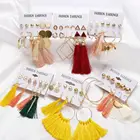 Gincom Jewelry Long Gold Cotton Rattan Earrings Dangle Earrings Women Tassel