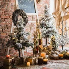 Small size Indoor Decoration Christmas Tree with LED lights , Snowflake Star and Mysterious Gift Box