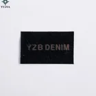 OEM patch Laser leather custom clothing jeans real horse fur black leather label